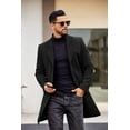 thumbnail image 5 of COOFANDY Men's Classic Wool Blend Peacoat - Winter Trench Style, Notched Lapel, Single Breasted with Pockets, 5 of 10