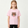 thumbnail image 2 of Cute Tiger Heart Sunglasses Girls Graphic Tee, Retro Cool Pink 100% Cotton Kids Short Sleeve T-Shirt, 2 of 5