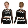 thumbnail image 2 of iiniim Girls Cheer Leader Team Uniform Ball Game Cheerleading Dance Long Sleeve Crop Top Silver 8, 2 of 7