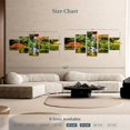 thumbnail image 3 of Elephant Stock Mesmerizing Japanese Waterfall Wall Art - Horizontal Multi Panel Canvas - Living Room Wall Decor - Nature Multi Panel - Green And Orange Decor - 68" x 30", 3 of 4