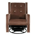 thumbnail image 6 of Relieve Muscle Aches with Nursery Glider, Upholstered Rocker Recliner Comfortable Rocking Chair with 360° Swivel Motion, Soft Cushions for Nursing and Bonding, Baby Reclining Chair - Chocolate, 6 of 22