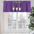 thumbnail image 5 of Mardi Gras Valances for Windows, 60 x 18in, Carnival Gnome Mask Deep Purple Theme Rod Pocket Kitchen Valance Curtain Light Filtering Window Treatments for Living Room Bedroom, 1 Panel, 5 of 7