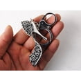 thumbnail image 2 of Silver Tone Dark Grey Crystal Rhinestone Lady Stiletto Heel Shoe Hook Keychain, 2 of 4