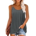 thumbnail image 2 of Fancifize Summer Tank Tops for Women Pleated Double Strap Camisole Loose Fit Casual Scoop Neck Sleeveless Shirts, 2 of 8