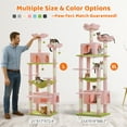 thumbnail image 7 of PEQULTI 81"Extra Large Cat Tree for Indoor Cat Tall Cat Tower with 7 scracthing posts Pink, 7 of 7