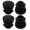 4pcs 14mm Diameter Tube Insert Chair Leg Cap Round Black Plastic Tubing Plug