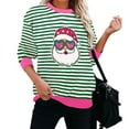 thumbnail image 3 of Craaazy Christmas Long Sleeve Shirts For Women Merry Christmas Plaid Pullover Striped Shirt Sweatshirts Christmas Graphic Tops Womens Tops, 3 of 5