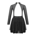 thumbnail image 5 of inhzoy Kids Girls Figure Ice Roller Skating Dress Mock Neck Sequins Leotard Dress Ballet Dancewear Black 6, 5 of 9