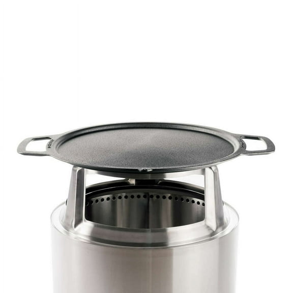 Solo Stove Bonfire Griddle   Hub, Cast Iron Cookware with Stainless steel Hub for 8” Elevation, Addition to Bonfire fire pit, Weight: 19.5lbs , Cooking surface diameter 17.75"