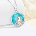 thumbnail image 2 of Natural Turquoise Cat Necklace for Women 925 Sterling Silver 1.2mm Cable Chain and Pendant Genuine Turquoise Jewelry Gifts, 2 of 6
