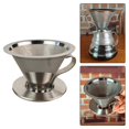 thumbnail image 4 of Fakrich Pour Over Coffee Dripper, Stainless Steel Reusable Filter, Non-Slip Metal Strainer with Handle, Paperless Pour Over Coffee Maker 2-3 Cups, 4 of 10