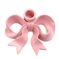 thumbnail image 2 of Base para candelabros de Navidad | Elegante soporte de candelita en forma de lazo de resina, rosa, 5.5 x 5.1 in | Centro de mesa festivo, diseño estable seguro, decoración navideña, 2 of 6