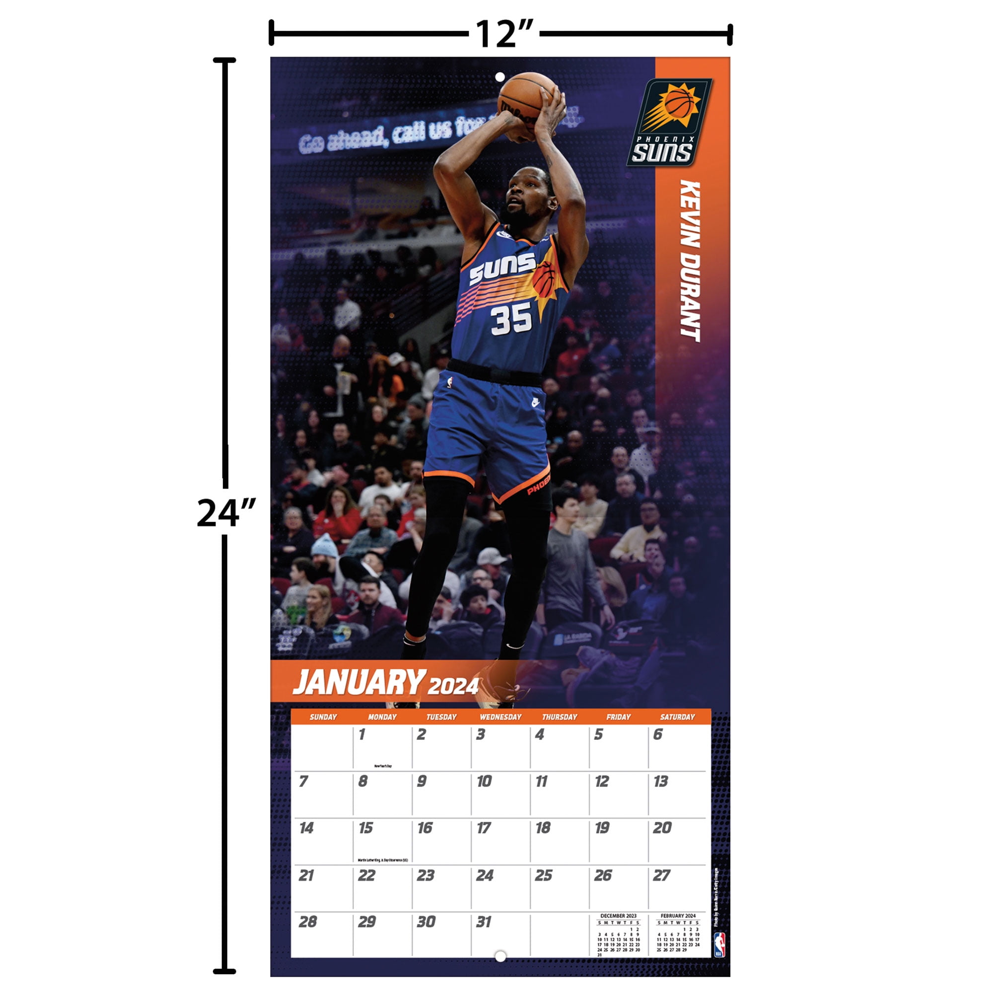 NBA Elite 2024 12x12 Wall Calendar (Other)