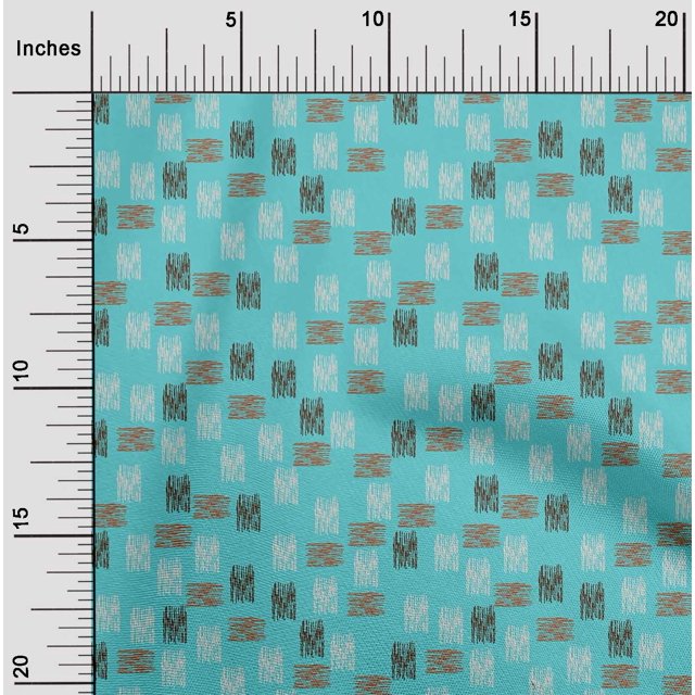 oneOone Polyester Lycra Fabric Brush Stroke Ikat Print Fabric BTY 56 Inch Wide