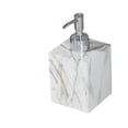 thumbnail image 3 of Dispensador de gel de baño vacío, dispensador de jabón manual con textura de mármol, elegante botella dispensadora de loción de 400 ml para encimera Cabeza plateada dorada, 3 of 8