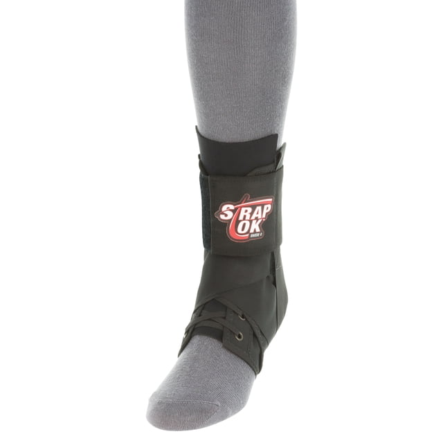 Swede-O Strap Lok Laced Ankle Brace with Dual Strap Locking System, Black, Large