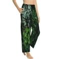thumbnail image 3 of Kdxio Women's Comfy Stretch Lush Foliage Green PlantPrint Drawstring Pajama Pants-X-Large, 3 of 9