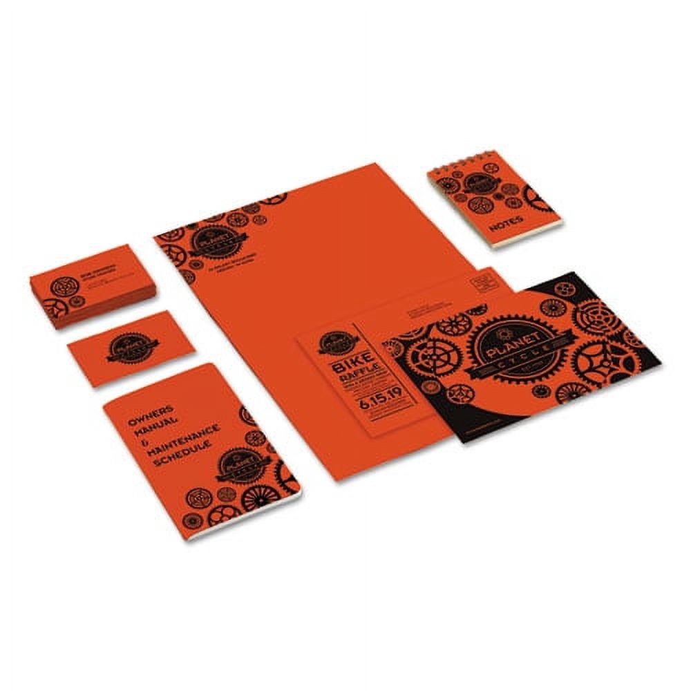 Color Cardstock, 65 Lb, 8.5 X 11, Orbit Orange, 250/pack | Bundle of 2 Packs