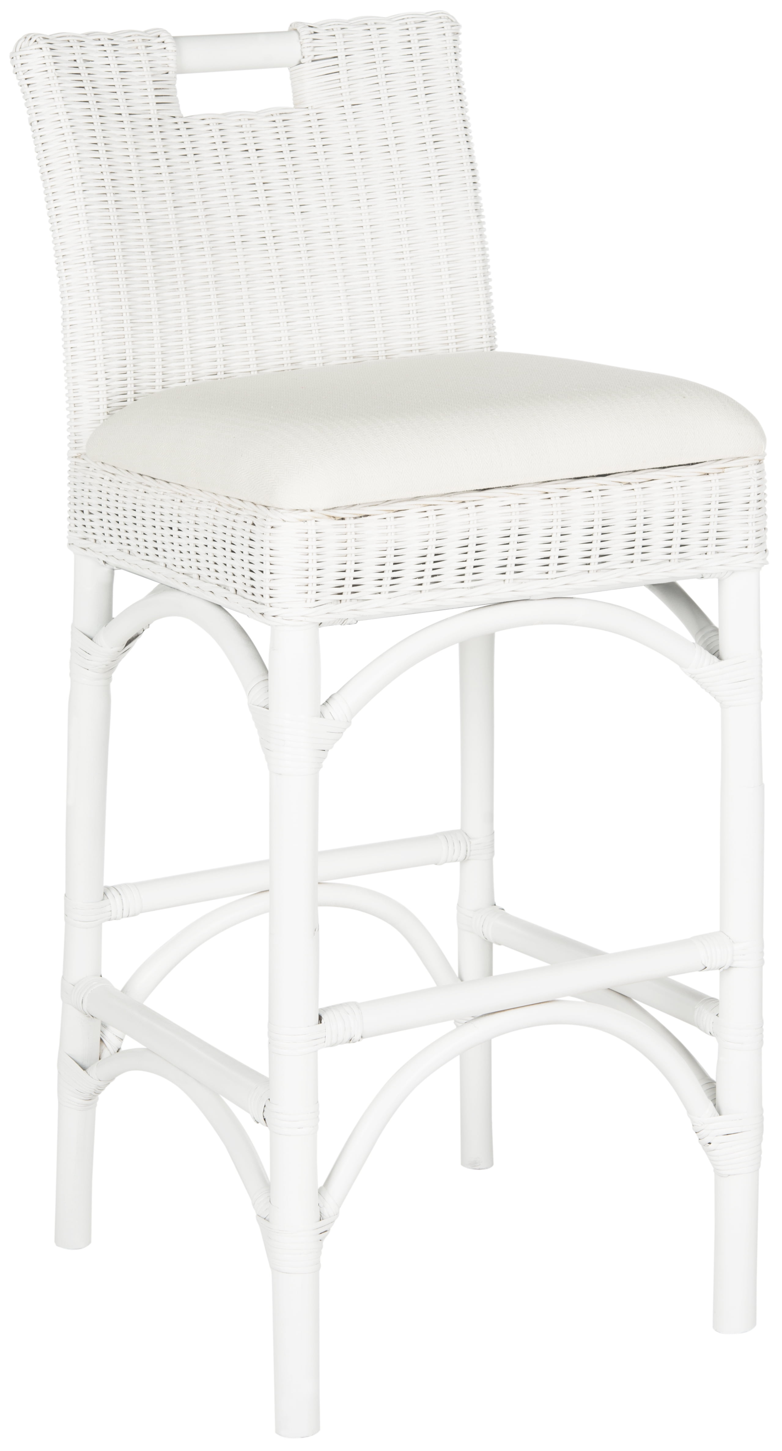 SAFAVIEH Fremont Square Mid Back Bar Stool, White