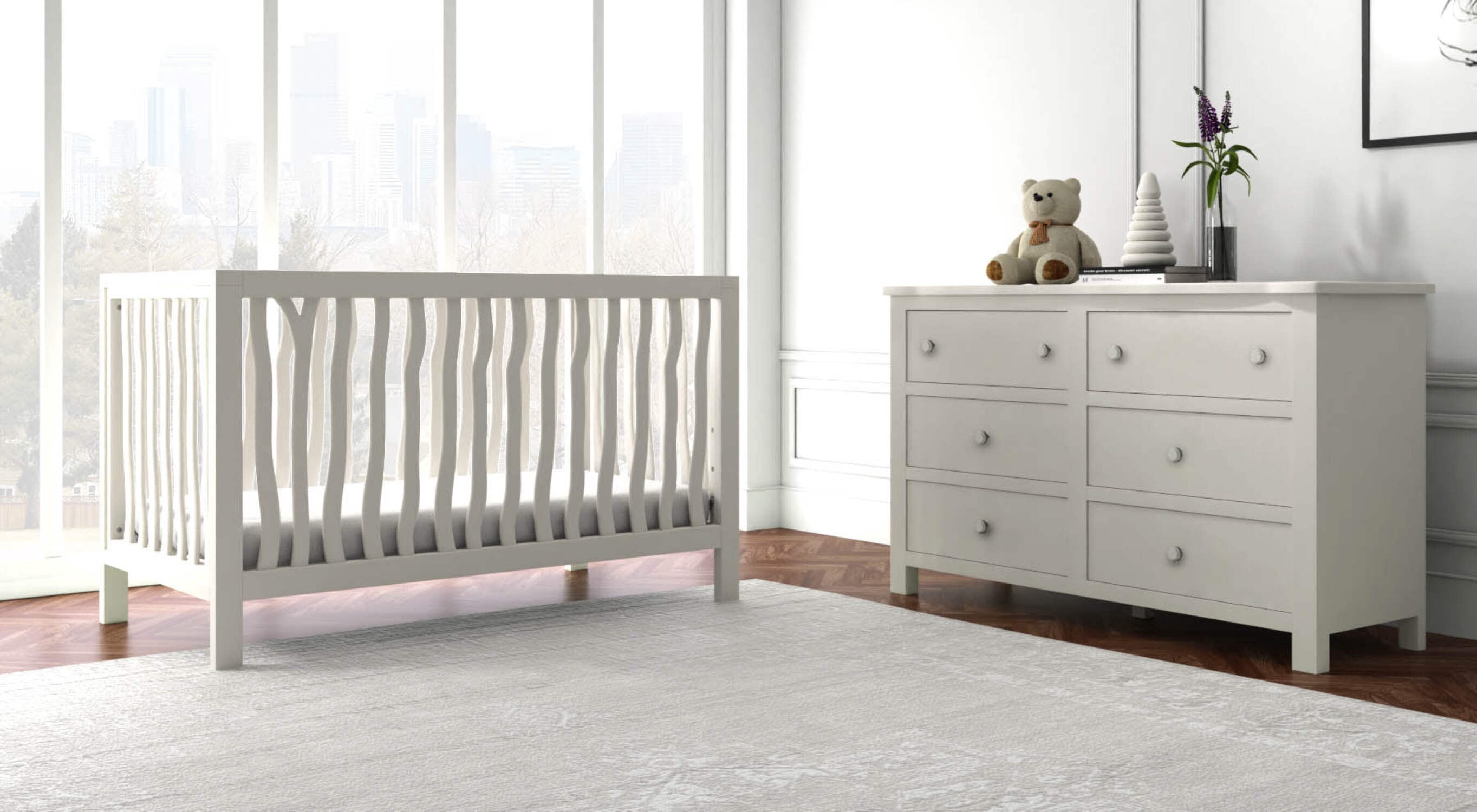 Milk Street Baby Branch Double Dresser in Stone Grey GREENGUARD GOLD CERTIFIED FINISHES