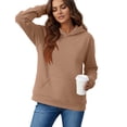 thumbnail image 4 of Textilo Womens Hoodies Long Sleeve Hooded Hoodies with Pocket Solid Color Sweatshirt 2026 Fall Y2k Loose Comfy Casual Clothes,Camel M, 4 of 6