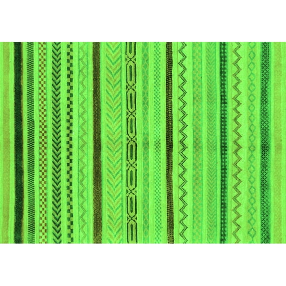 Ahgly Company Indoor Rectangle Abstract Green Modern Area Rugs, 5' x 8'