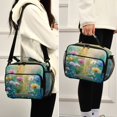 thumbnail image 5 of Insulated Lunch Bag 6L Leak-Proof Lunch Box with Shoulder Strap Multiple Pockets Lunch Tote Watercolor Wildflowers, 5 of 9