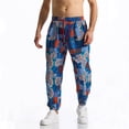 thumbnail image 5 of Royal Blue Track Gym Casual Running Going Out for Man Summer Fall Graphic Bodycon Ruched Paperbag Elastic Waist Long Cuff Leg Trousers Pants Mens 2026 Clothes XL, 5 of 9