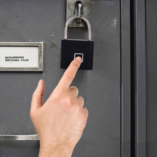 Fingerprint Padlock, Digital Lock Portable Security, Keyless Entry, USB Rechargeable, Alloy Steel Construction, for Gym Lockers, Luggage, Cabinets, Backpacks