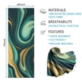 thumbnail image 2 of Teal Gold Marble Pattern Hot Yoga Mat Towel Non Slip for Hot Yoga - Quick-Drying Yoga Mat Cover with 4 Corner Pockets with Travel Bag - Hot Yoga Towel Non Slip 74"x26", 2 of 6