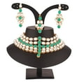 thumbnail image 3 of Efulgenz Indian Jewelry Choker Kundan Crystal Multi Layered Necklace Earrings Maang Tikka Head Chain Bollywood Wedding Bridal Set, 3 of 5