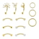 thumbnail image 2 of Juego de 12 piezas de pendientes Rook, joyería para piercing, ideal para fiestas, aniversarios y celebraciones. Color dorado, 2 of 9