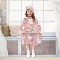 thumbnail image 7 of Wearable Blanket with Sleeves and Pocket Oversized Hooded Sweatshirt 3-14 YR Easter Bunnies and Flowers S, 7 of 7