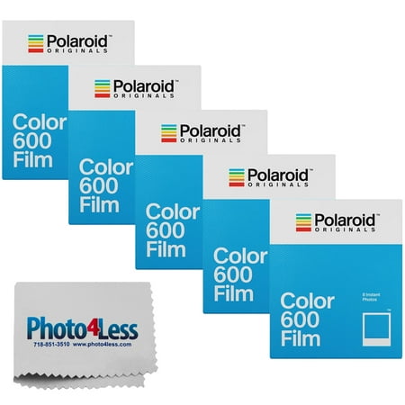 Polaroid 4670 Color Film for 600, 8 Exposures, White - 5 Pack | Cloth