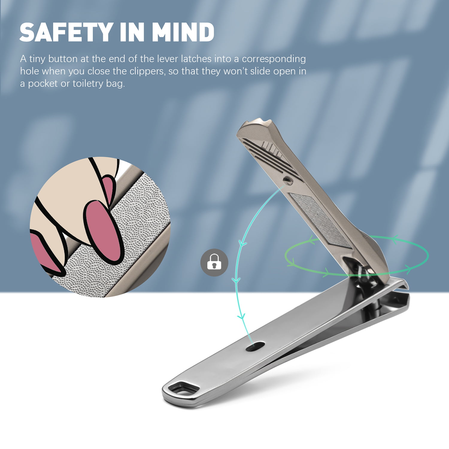 BEZOX Nail Clipper, 3PCS Set Fingernail Clippers – 2 Curved Blades and 1  Slant Cutting Edge Toenail Cutter Nail Trimmer