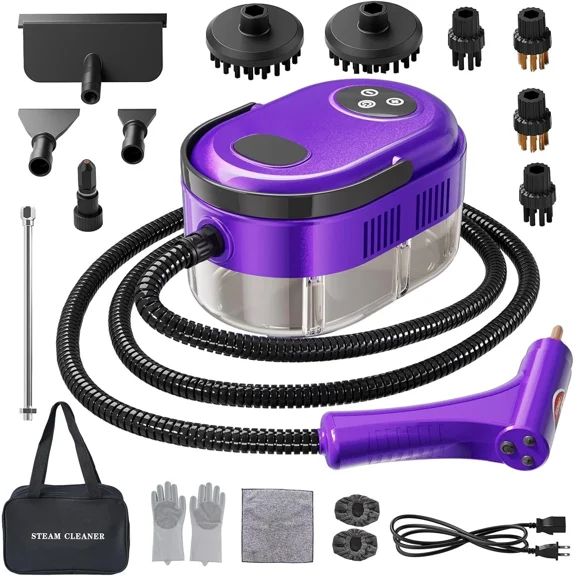 Fast Heating Handheld Steam Cleaner - 15-in-1 High Pressure for Home & Car