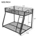 thumbnail image 4 of Twin Over Full Metal Bunk Bed Frame, Sturdy Metal Construction, No Box Spring Needed, Easy Assembly, 4 of 11