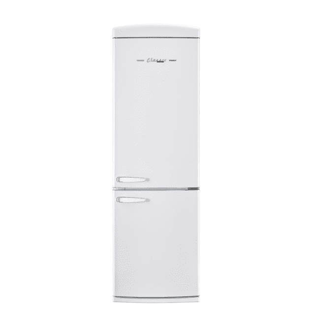 Classic Retro 24 In 12 Cu.ft. Bottom Mount Refrigerator Auto Defrost, Energy Star Certified, Counter Depth with Manual Ice maker