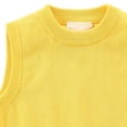 thumbnail image 2 of LUGOGNE Boys Sweater Vest Sleeveless Crew Neck Knit Pullover Fall Winter Warm Layering Knitwear Tops for Kids Children School Uniform Casual Classic Waistcoat Yellow,Size 9, 2 of 6