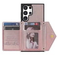 thumbnail image 4 of Flip Leather Wallet Cover for Samsung Galaxy S24 Ultra 5G Crossbody Case with Credit Card Holder Strap Lanyard, Women Girl Purse Kickstand, 4 of 5