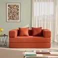 thumbnail image 3 of YINIX 62.9"  Sofa Couch with Two Pillows,  Comfy Modular Convertable Sofa Bed for Living Room and Small Spaces, Orange, 3 of 9