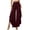 Wine 01, variant on Karymi Running Shorts for Women High Waist Ruffle Layered Flowy Wide Leg Pants, Solid Elastic Waist Asymmetrical Hem Palazzo Trousers, Elegant Party Vacation Capri Pants for Women