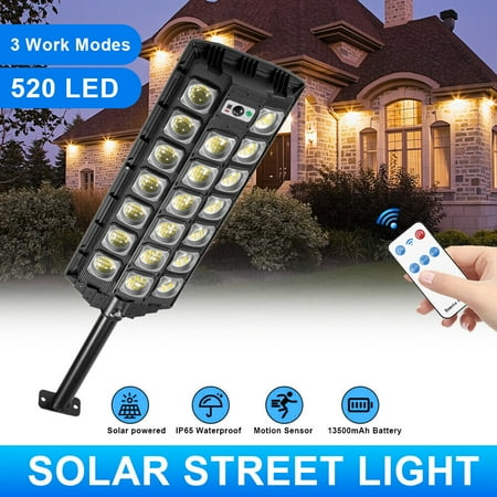 

JahyElec NEW 520LED/620COB Solar Street Light Commercial Dusk To Dawn Outdoor Road Wall Lamp