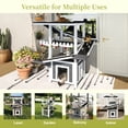 thumbnail image 6 of Aukfa 4-Tier Outdoor Cat House with Weatherproof Roof, Wooden Cat Tree with Ramps & Scratching Post, Multi-Level Cat Enclosure for Outside/Inside,White, 6 of 7