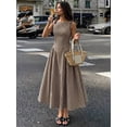 thumbnail image 2 of Women's Sleeveless Midi Dress Cinched Waist A-Line Elegant Summer Casual, 2 of 7
