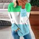thumbnail image 1 of ICHUANYI Clearance Women's Fashion Printed Loose T-shirt Long Sleeves Blouse Round Neck Casual Tops Sweatshirt Hoodies(Green, M) ICHUANYI WER2023081511095, 1 of 5