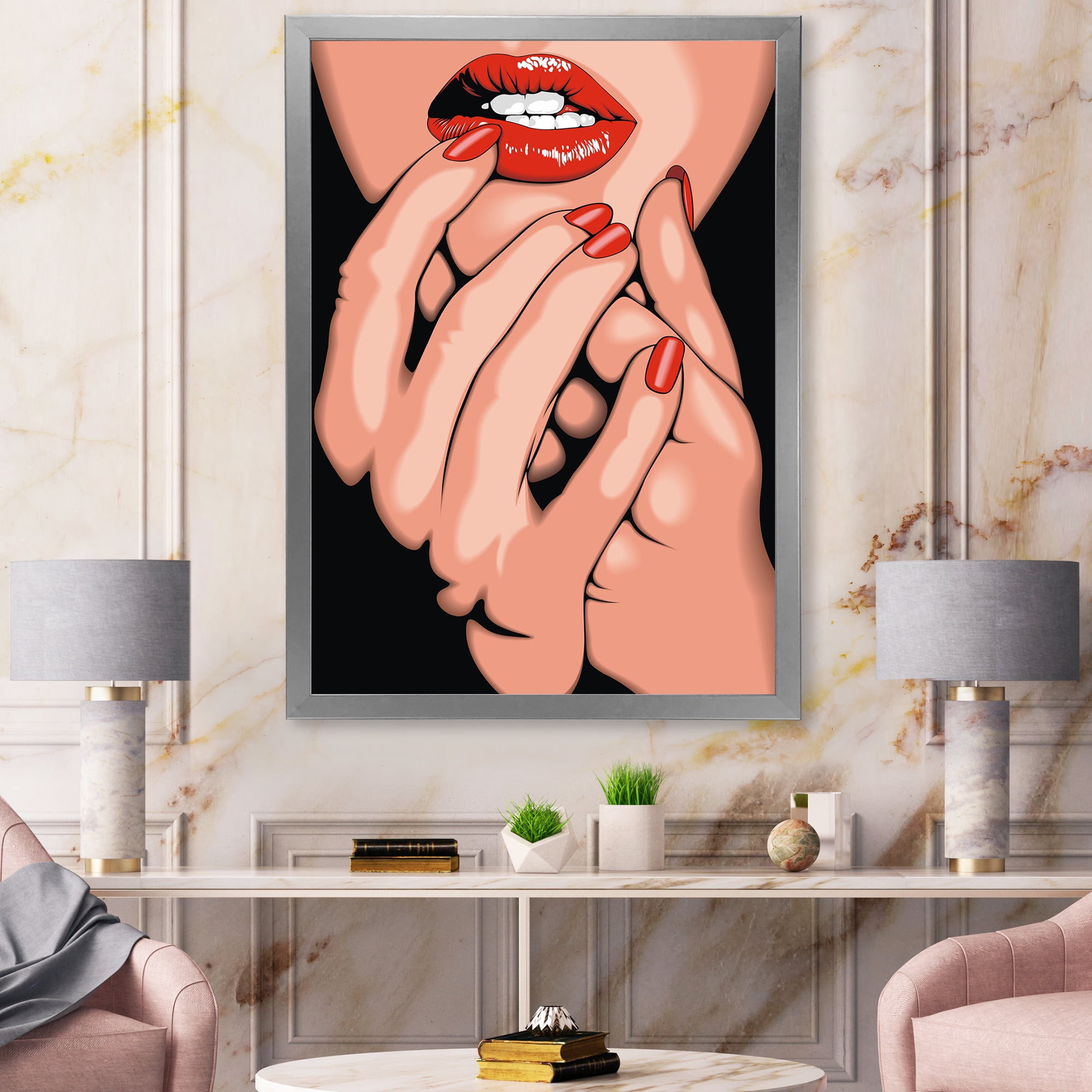 Designart 'Portrai Of A Young Modern Girl' Modern Framed Art Print