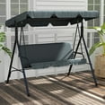 thumbnail image 2 of Outsunny 3-Seat Patio Swing Chair with Adjustable Canopy Grey, 2 of 10