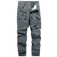 thumbnail image 4 of SOOMLON Men's Pants Pocket Festival Pants Multi Overalls Pants Elastic Training Trousers Sports Pants Gray L, 4 of 7