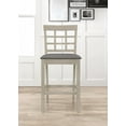 thumbnail image 4 of Home Design Azalea 5-Piece Counter Set, Antique Gray/Gray, Square Table with Slat-Back Cushioned Chairs, Modern Minimalist Style, 4 of 7
